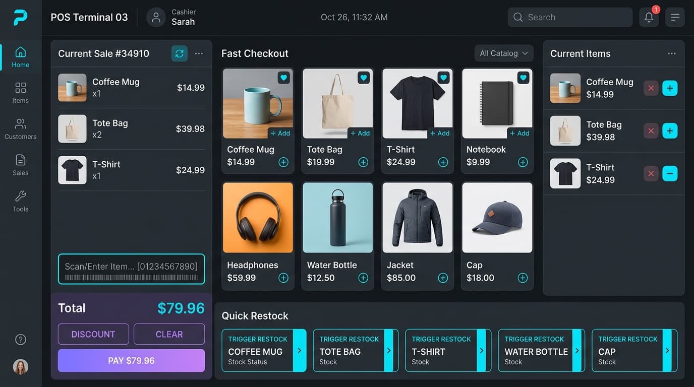 INTECHGRA POS HUB interface preview